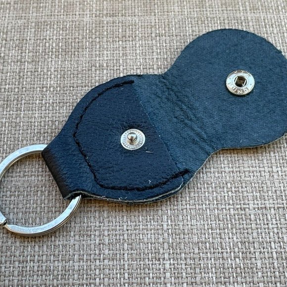 Key Chain Keys Holder Black Leather Keychain Keyring Key Fob New - Picture 6 of 11